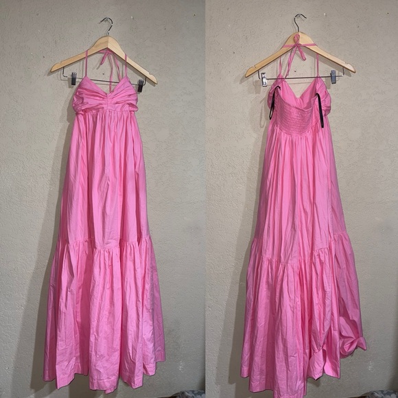 S/W/F | Sweetheart Tiered Maci Dress In Pink Floss Size: Small - Picture 4 of 7